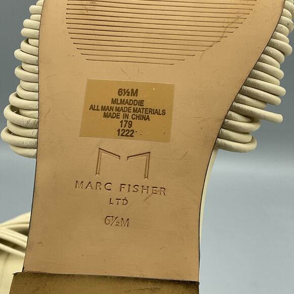 NEW Marc Fisher Women’s Maddie Flat Sandals Cream Size 6.5M - Picture 5 of 10